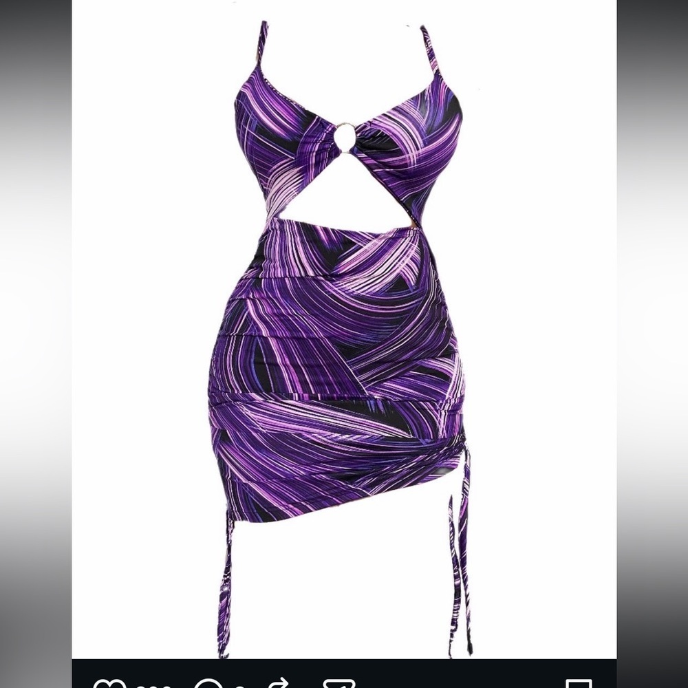 NWOT Nigerian designer purple galaxy bodycon dress
